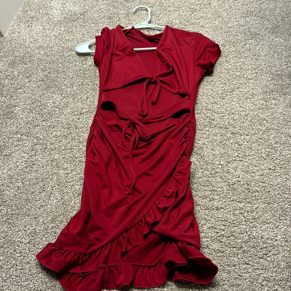 Dark red dress